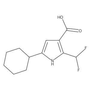 5-cyclohexyl-2-(difluoromethyl)-1H-pyrrole-3-carboxylic acid结构式