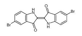 5-溴-2-(5-溴-1,3-二氢-3-氧-2H-吲哚-2-亚基)-1,2-二氢-3H-吲哚-3-酮结构式