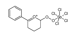 pentachloro((6-phenyl-2,3,4,5-tetrahydropyrylium-2-yl)peroxy)stibate(V)结构式