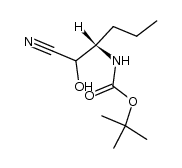 (3S)-3-tert-butoxycarbonylamino-2-hydroxyhexanenitrile结构式