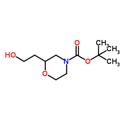 2-(2-羟乙基)吗啉-4-羧酸叔丁酯结构式