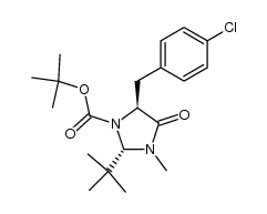 (2S,5S)-tert-butyl 2-(tert-butyl)-5-(4-chlorobenzyl)-3-methyl-4-oxoimidazolidine-1-carboxylate结构式