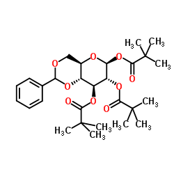 4,6-Di-O-benzyliden-1,2,3-tri-O-pivaloyl-&beta;-D-glucopyranose结构式