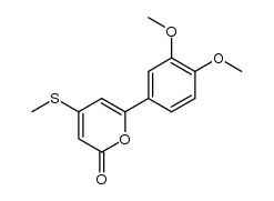 6-(3,4-dimethoxyphenyl)-4-(methylthio)-2H-pyran-2-one结构式