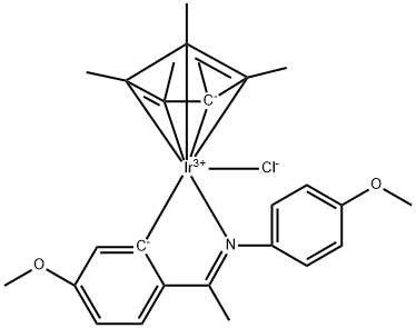 Chloro(pentaMethylcyclopentadienyl){5-Methoxy-2-{1-[(4-Methoxyphenyl)iMino-kN]ethyl}phenyl-kC}iridiuM(III), 99% Iridicycle-MeO Struktur
