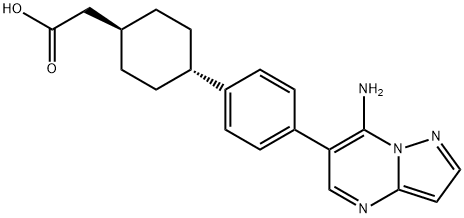 trans-4-[4-(7-Aminopyrazolo[1,5-a]pyrimidin-6-yl)phenyl]cyclohexaneacetic acid