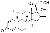 11α,17,21-トリヒドロキシ-16β-メチルプレグナ-1,4-ジエン-3,20-ジオン 化学構造式