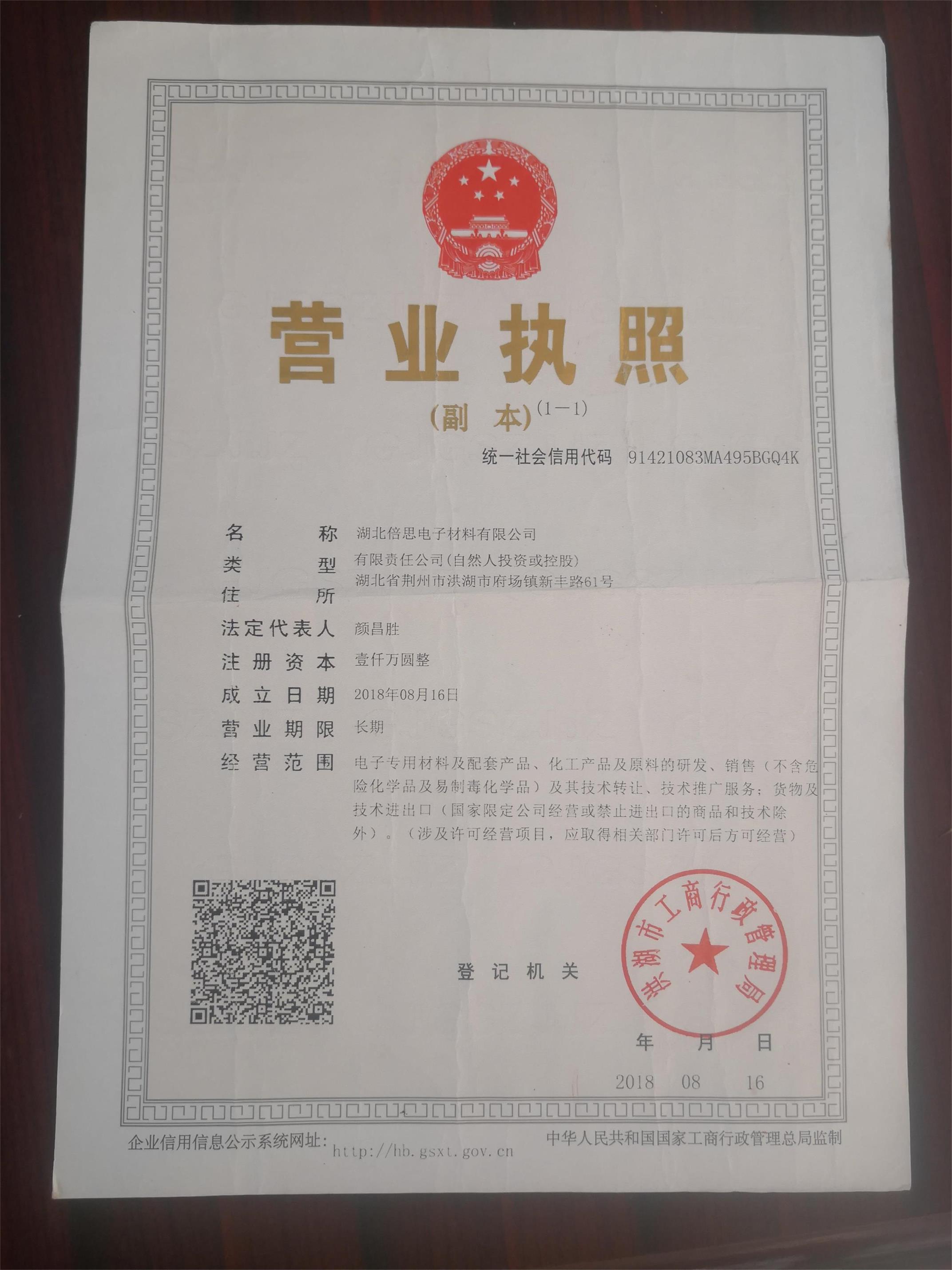 Business License Of EnterpriseLegal Person