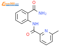 N-[2-(氨基羰基)苯基]-6-甲基-2-吡啶羧酰胺结构式