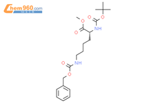 Methyl N6-[(benzyloxy)carbonyl]-N2-{[(2-methyl-2-propanyl)oxy]carbonyl}-D-lysinate结构式