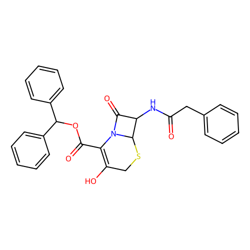 7-苯基乙酰胺-3-羟基-3-头孢烯-4-羧酸二苯甲酯CAS号54639-48-4
