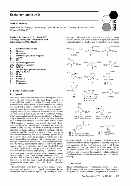 Excitatory amino acids