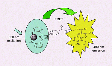 Graphical abstract: Aluminium fluorescence detection with a FRET amplified chemosensor