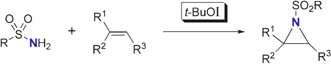 Graphical abstract: Novel aziridination of olefins: direct synthesis from sulfonamides using t-BuOI