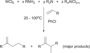 Graphical abstract: Selective dimerisation of α-olefins using tungsten-based initiators