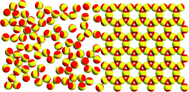 Graphical abstract: Two dimensional assembly of triblock Janus particles into crystal phases in the two bond per patch limit