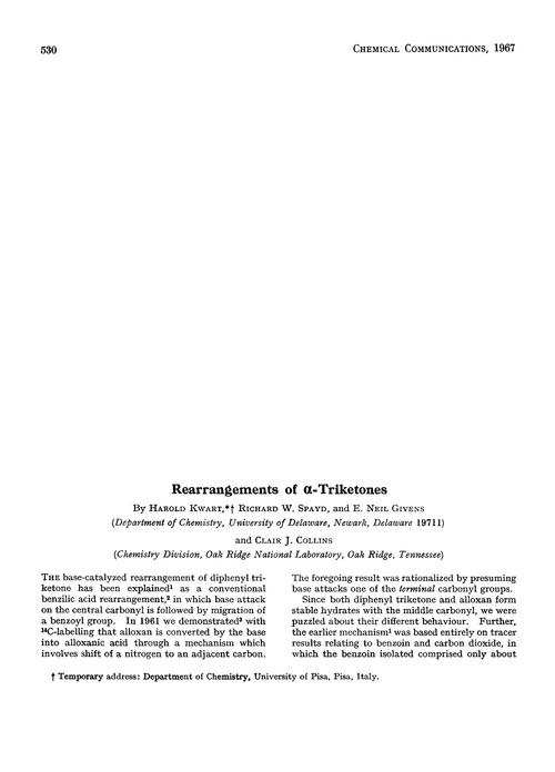 Rearrangements of α-triketones