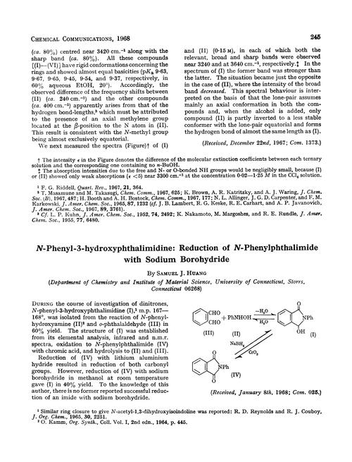 N-phenyl-3-hydroxyphthalimidine: reduction of N-phenylphthalimide with sodium borohydride