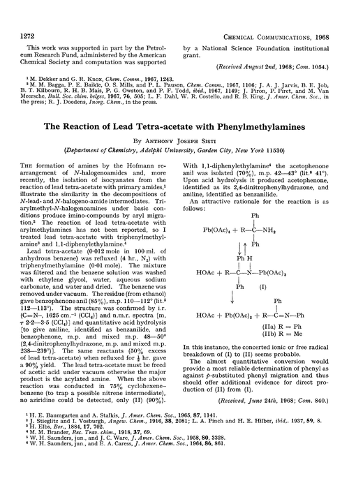 The reaction of lead tetra-acetate with phenylmethylamines