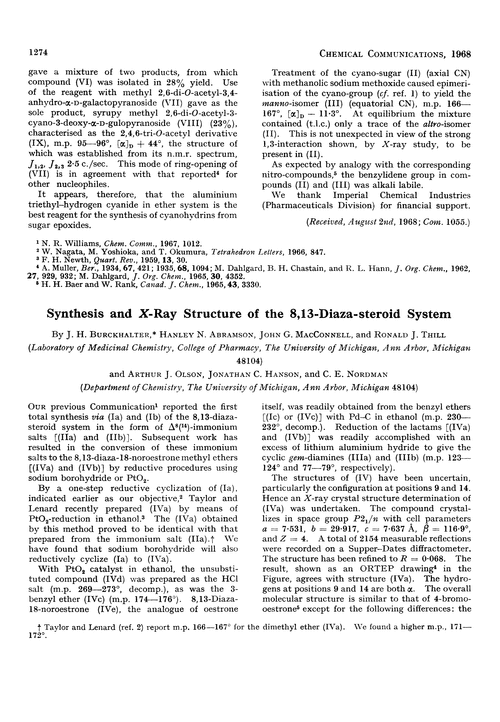 Synthesis and X-ray structure of the 8,13-diaza-steroid system