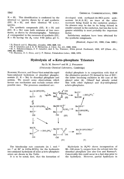Hydrolysis of α-keto-phosphate triesters