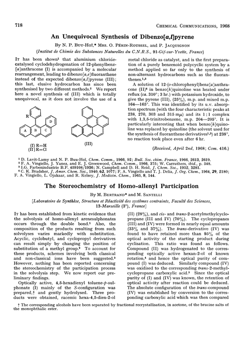 The stereochemistry of homo-allenyl participation