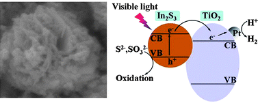 Graphical abstract: Synthesis of floriated In2S3 decorated with TiO2 nanoparticles for efficient photocatalytic hydrogen production under visible light