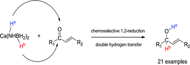 Graphical abstract: Calcium amidoborane, a new reagent for chemoselective reduction of α,β-unsaturated aldehydes and ketones to allylic alcohols