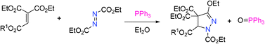 Graphical abstract: Triphenylphosphine-mediated reaction of dialkyl azodicarboxylate with activated alkenes leading to pyrazolines