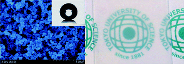 Graphical abstract: Facile synthesis of transparent superhydrophobic titania coating by using soot as a nanoimprint template