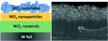 Graphical abstract: Triple-layered nanostructured WO3 photoanodes with enhanced photocurrent generation and superior stability for photoelectrochemical solar energy conversion