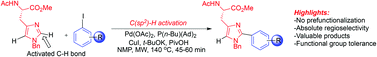 Graphical abstract: Regiocontrolled palladium-catalyzed and copper-mediated C–H bond functionalization of protected l-histidine