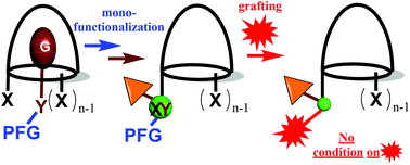 Graphical abstract: A versatile strategy for appending a single functional group to a multifunctional host through host–guest covalent-capture