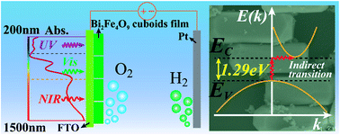 Graphical abstract: Photoelectrochemical response and electronic structure analysis of mono-dispersed cuboid-shaped Bi2Fe4O9 crystals with near-infrared absorption