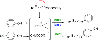 Graphical abstract: Behaviour of iprit carbonate analogues in solventless reactions