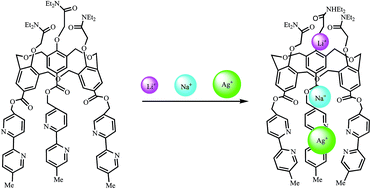 Graphical abstract: Synthesis and inclusion behavior of a heterotritopic receptor based on hexahomotrioxacalix[3]arene