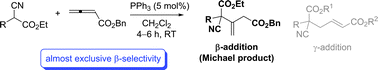 Graphical abstract: Phosphine-catalyzed regioselective Michael addition to allenoates