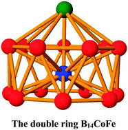 Graphical abstract: Effects of bimetallic doping on small cyclic and tubular boron clusters: B7M2 and B14M2 structures with M = Fe, Co