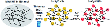 Graphical abstract: Carbon nanotube-assisted growth of single-/multi-layer SnS2 and SnO2 nanoflakes for high-performance lithium storage