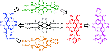 Graphical abstract: Novel derivatives of 1,6,7,12-tetrachloroperylene-3,4,9,10-tetracarboxylic acid: synthesis, electrochemical and optical properties