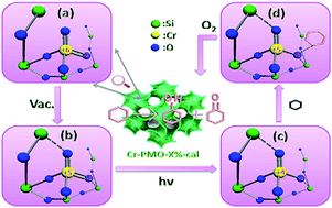 Graphical abstract: Visible-light-driven oxidation of cyclohexane using Cr-supported mesoporous catalysts prepared via phenyl-functionalized mesoporous silica
