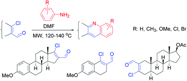 Graphical abstract: Microwave-assisted one-pot synthesis of steroid–quinoline hybrids and an evaluation of their antiproliferative activities on gynecological cancer cell lines