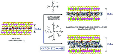 Graphical abstract: Synthesis and characterization of carbosilane dendrimer–sodium montmorillonite clay nanocomposites. Experimental and theoretical studies