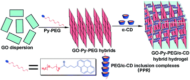 Graphical abstract: 3D graphene oxide supramolecular hybrid hydrogel with well-ordered interior microstructure prepared by a host–guest inclusion-induced self-assembly strategy