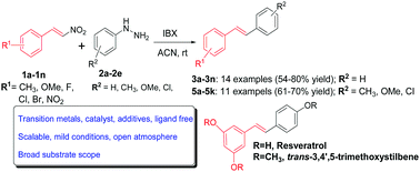 Graphical abstract: o-Iodoxybenzoic acid mediated generation of aryl free radicals: synthesis of stilbenes through C–C cross-coupling with β-nitrostyrenes