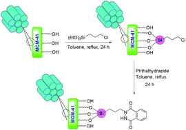 Graphical abstract: Preparation and characterization of novel phthalhydrazide-functionalized MCM-41 and its application in the one-pot synthesis of coumarin-fused triazolopyrimidines