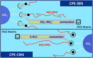 Graphical abstract: Solid polymer electrolyte based on ionic bond or covalent bond functionalized silica nanoparticles