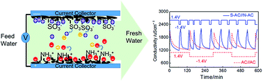 Graphical abstract: Ion-selective asymmetric carbon electrodes for enhanced capacitive deionization