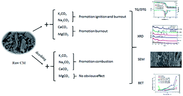 Graphical abstract: Effect of alkali and alkaline earth metal species on the combustion characteristics of cattle manures