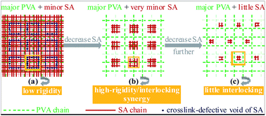 Graphical abstract: Strong, tough and mechanically self-recoverable poly(vinyl alcohol)/alginate dual-physical double-network hydrogels with large cross-link density contrast